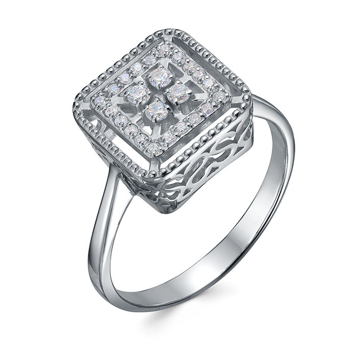 z1-11582 Кольцо с фианитами. Серебро 925.  