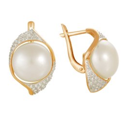 z2-7895 Серьги с жемчугом. Золото 585.