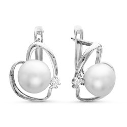 z2-9282 Серьги с жемчугом. Серебро 925.