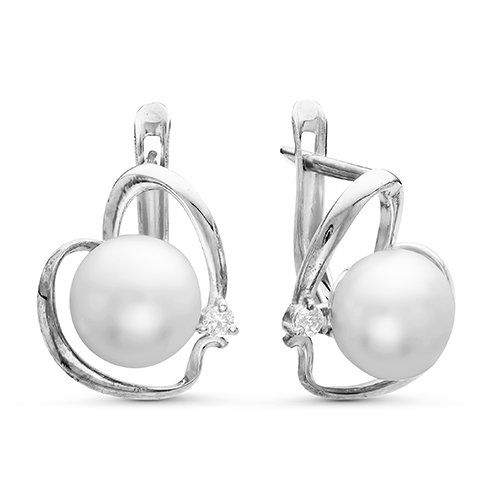 z2-9282 Серьги с жемчугом. Серебро 925. 