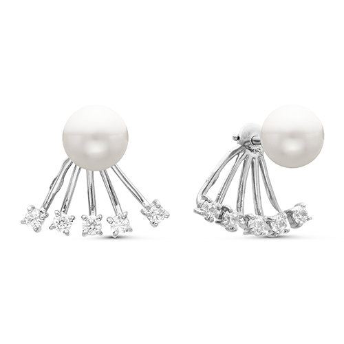 z2-9174 Серьги с жемчугом. Серебро 925. 