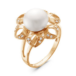 z1-9372 Кольцо с жемчугом. Золото 585.