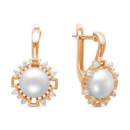 z2-9424 Серьги с жемчугом. Золото 585. 