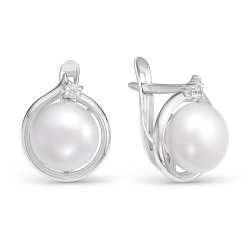 z2-9659 Серьги с жемчугом. Серебро 925.