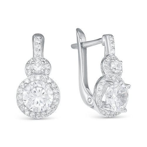 z2-9683 Серьги с фианитами. Серебро 925. 