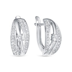 z2-10021 Серьги с фианитами. Серебро 925.