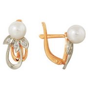 z2-7573 Серьги с жемчугом. Серебро 925.