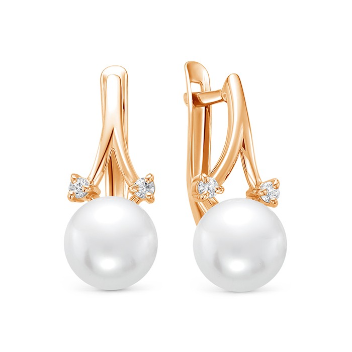 z2-10331 Серьги с жемчугом. Золото 585. 