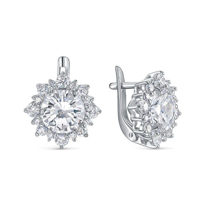 z2-10391 Серьги с фианитами. Серебро 925. 