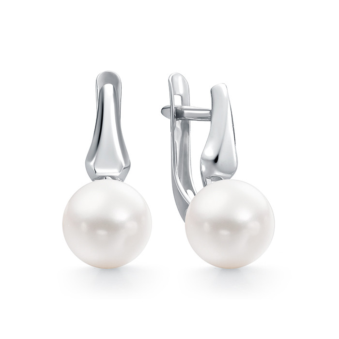 z2-10661 Серьги с жемчугом. Серебро 925. 