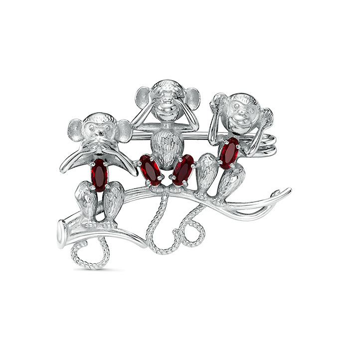 z7-095 Брошь с фианитами. Серебро 925. 