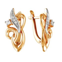 z2-767 Серьги с фианитами. Золото 585.