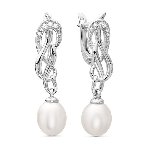 z2-9387 Серьги с жемчугом. Серебро 925. 