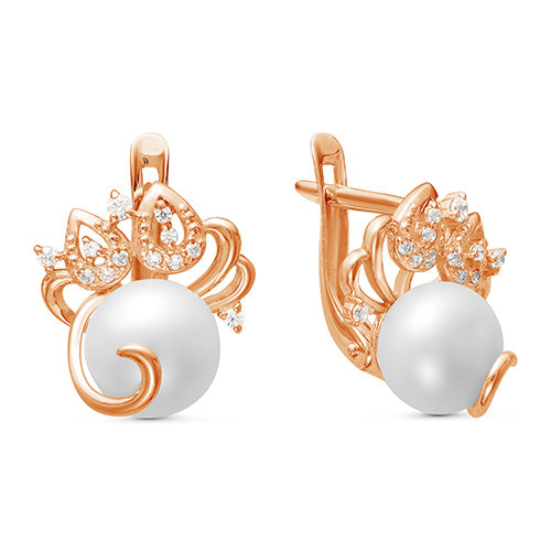 z2-9478 Серьги с жемчугом. Золото 585. 