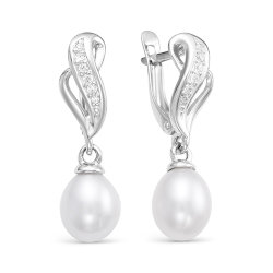 z2-9652 Серьги с жемчугом. Серебро 925.