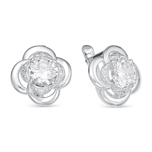 z2-9725 Серьги с фианитами. Серебро 925. 