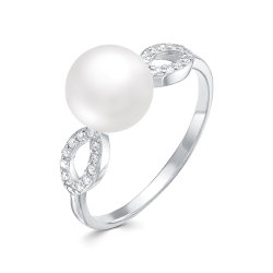 z1-9853 Кольцо с жемчугом. Серебро 925.