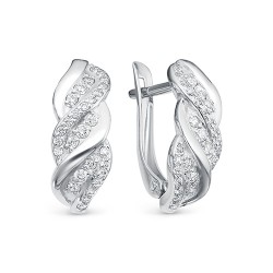 z2-10082 Серьги с фианитами. Серебро 925.