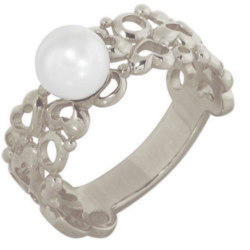 z1-3002 Кольцо с жемчугом. Серебро 925. 