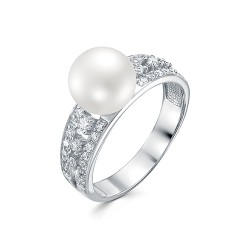 z1-10254 Кольцо с жемчугом. Серебро 925.