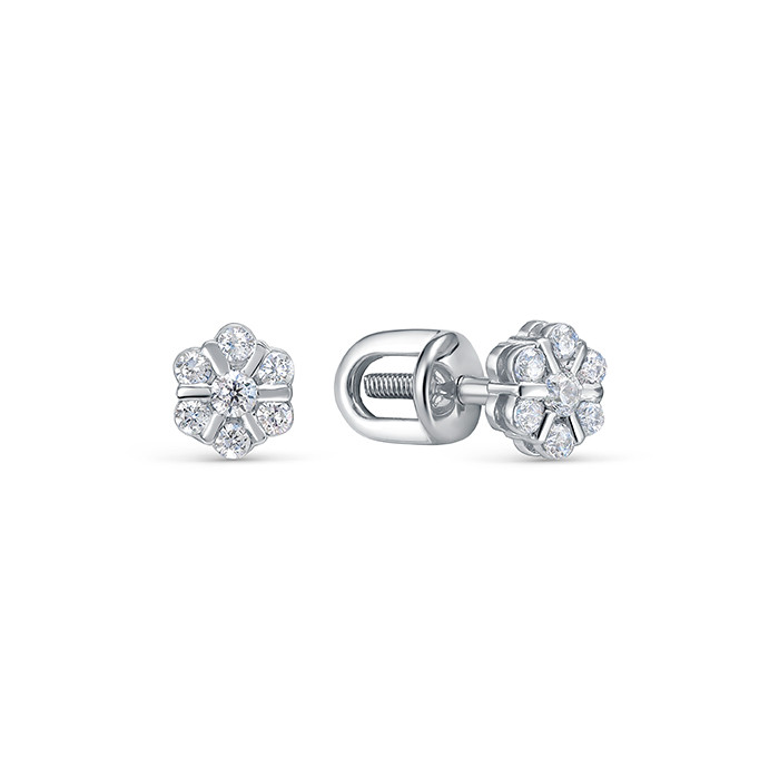 z2-10386 Серьги с фианитами. Серебро 925.  