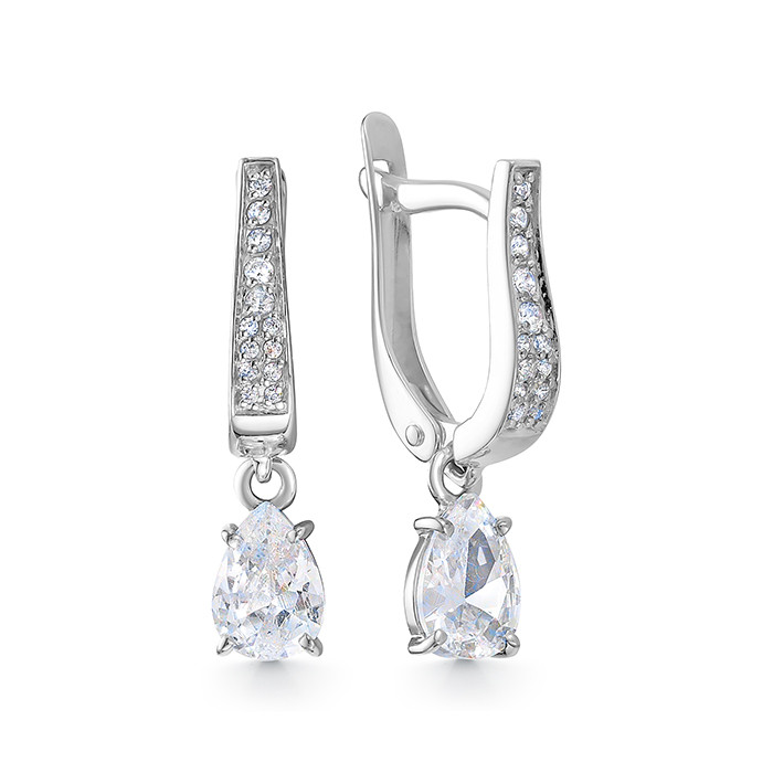 z2-10873 Серьги с фианитами. Серебро 925. 