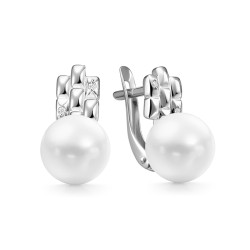 z2-10882 Серьги с жемчугом. Серебро 925.