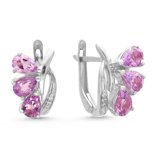 z2-8934 Серьги с фианитами. Серебро 925. 