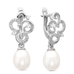z2-9390 Серьги с жемчугом. Серебро 925.