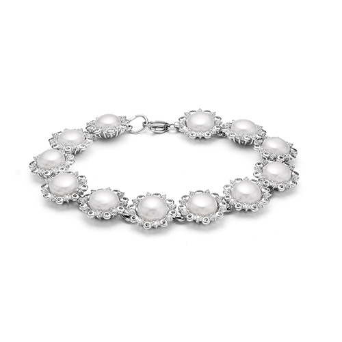 z8-106 Колье с жемчугом. Серебро 925.  