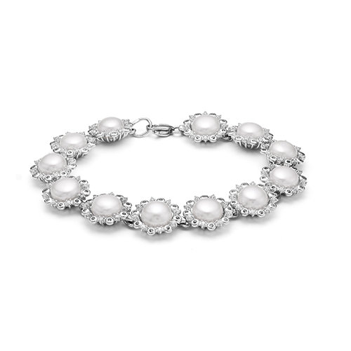 z8-106 Колье с жемчугом. Серебро 925. 