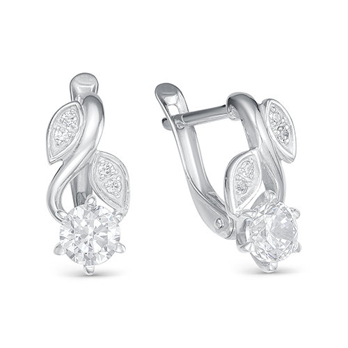 z2-9733 Серьги с фианитами. Серебро 925. 