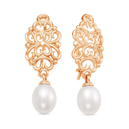 z2-9812 Серьги с жемчугом. Золото 585. 