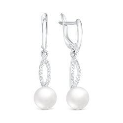 z2-9853 Серьги с жемчугом. Серебро 925.