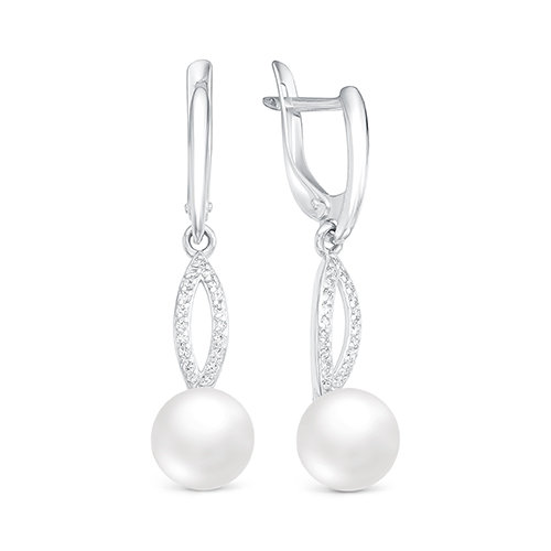 z2-9853 Серьги с жемчугом. Серебро 925. 