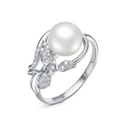 z1-10065 Кольцо с жемчугом. Серебро 925.