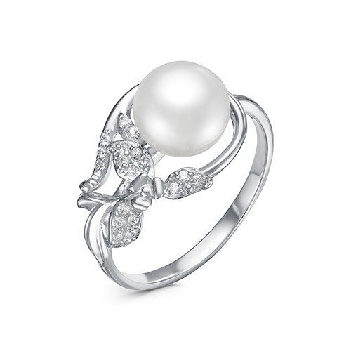 z1-10065 Кольцо с жемчугом. Серебро 925. 