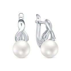 z2-10258 Серьги с жемчугом. Серебро 925.