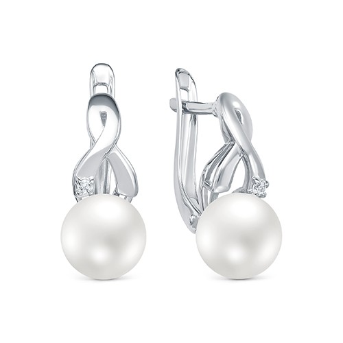 z2-10258 Серьги с жемчугом. Серебро 925. 