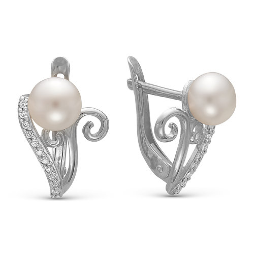 z2-8878 Серьги с жемчугом. Серебро 925. 