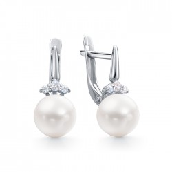 z2-10657 Серьги с жемчугом. Серебро 925.