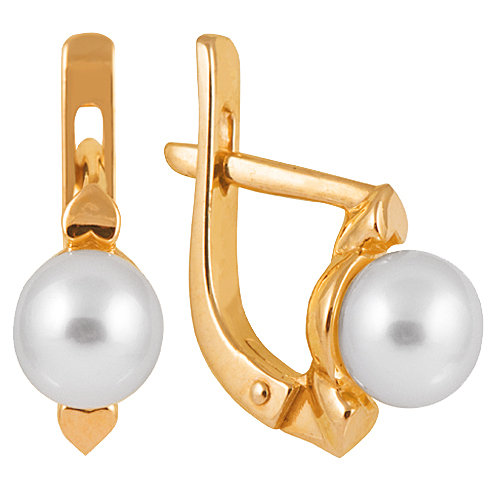 z2-2013 Серьги с жемчугом. Золото 585. 