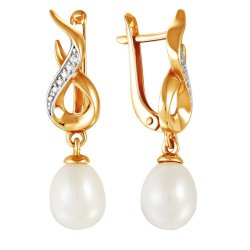 z2-8489 Серьги с жемчугом. Золото 585.