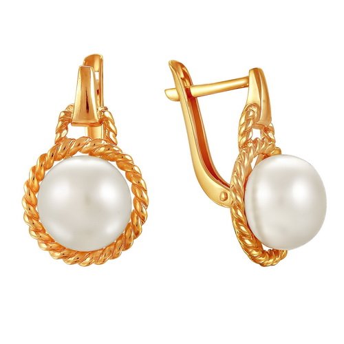 z2-8672 Серьги с жемчугом. Золото 585. 