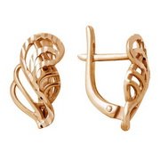 z2-7765 Серьги без вставок. Золото 585. 