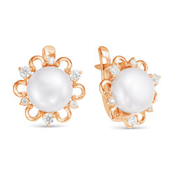 z2-9602 Серьги с жемчугом. Золото 585.