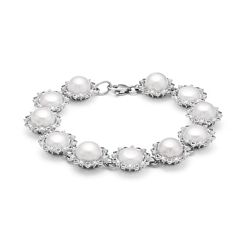 z8-104 Колье с жемчугом. Серебро 925.  