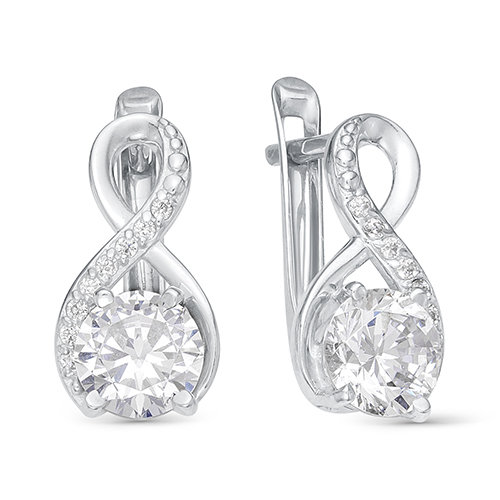 z2-9721 Серьги с фианитами. Серебро 925. 