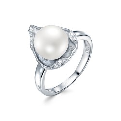 z 1-10226 Кольцо с жемчугом. Серебро 925.