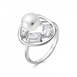 z1-10375 Кольцо с жемчугом. Серебро 925.